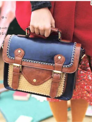 traveler contrast braided satchel