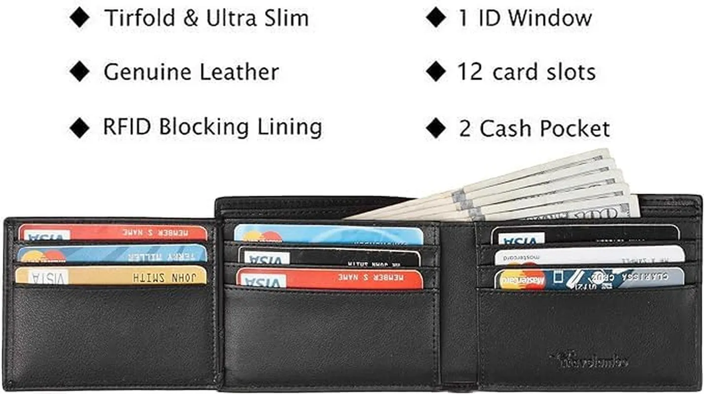 Trifold RFID Blocking Mens Wallet