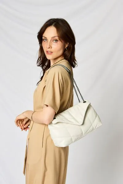 Vegan Leather Chain Handbag