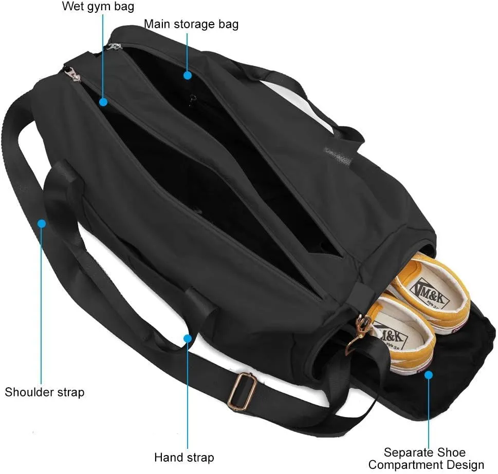 with Backpack Gym (Black) Extra Large Dry Gym Bag Yoga Duffle Drawstring Sport Separated Bag Handbag Wet Duffle Flat-rate discount Bag IoT-powered Training Bag