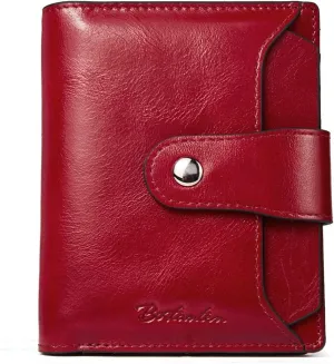 Women Leather Wallet RFID Blocking Bifold Wallet With Zipper