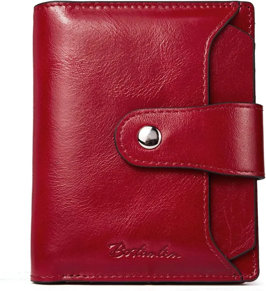 Women Leather Wallet RFID Blocking Bifold Wallet With Zipper