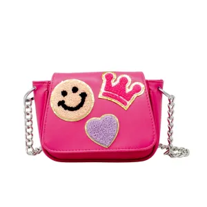 Zomi Gems Girls Crossbody Patch Handbag - Hot Pink